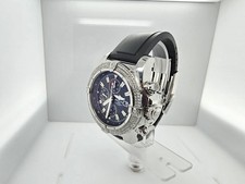 breitling super avenger A13370 Customized With Diamonds Black Dial Rubber Band 5