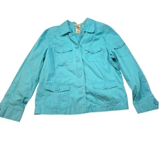 L.L. Bean Robins Egg Blue Lightweight Jacket Women Size XL Cotton Spring Fall