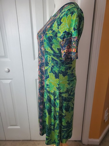 Vestido para mujer Johnny Was talla pequeña verde floral - Imagen 6 de 12