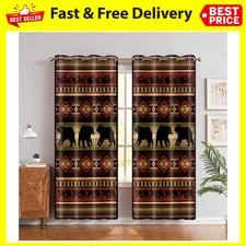 Rustic Lodge Bear Window Curtains Upside down Bear Farmhouse Cabin Window Treatm