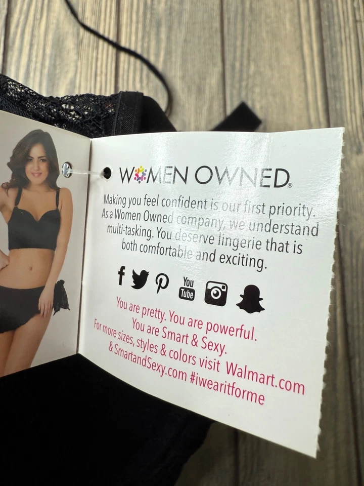 Smart & Sexy Womens Lace Push-Up Bra 42DD Black - Image 2 of 4