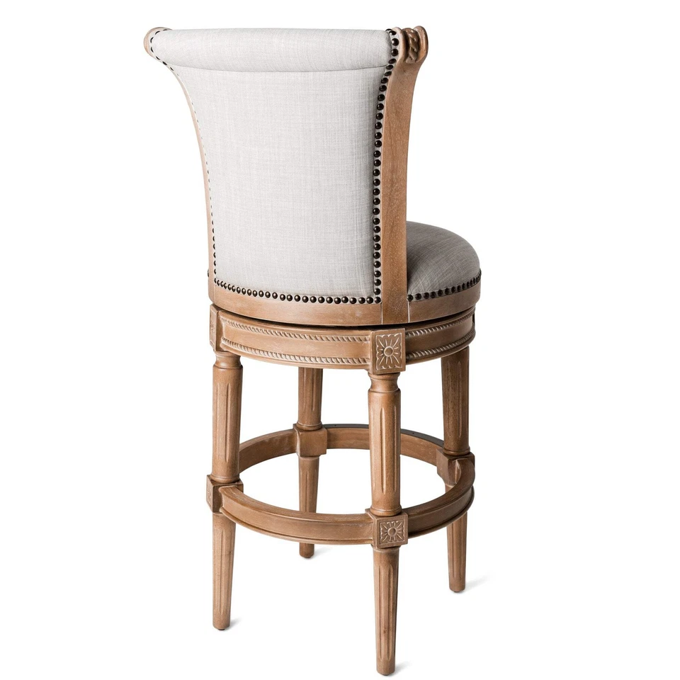 Maven Lane Open Box 31" Pullman Swivel Bar Stool In Weathered Oak Finish With Sa - Image 4 of 4