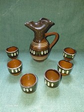 Keramik Lik&ouml;r Schnaps Saft  Set - Bulgarien - DDR Ostalgie
