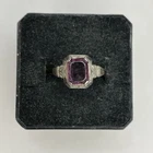 Vintage 1920’s 925 Sterling Silver Art Deco Purple Stone Ring 1.5 Grams Sz 5.5