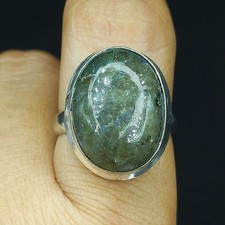 Natural Labradorite Gemstone Handmade 925 Sterling Silver Ring Size-8.5 US