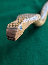 Wooden Articulated Toy Snake Cobra Jointed Wiggle Folk Art