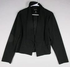 Soho Apparel Ltd. Womens Open Front Blazer Jacket Long Sleeve Size L Black