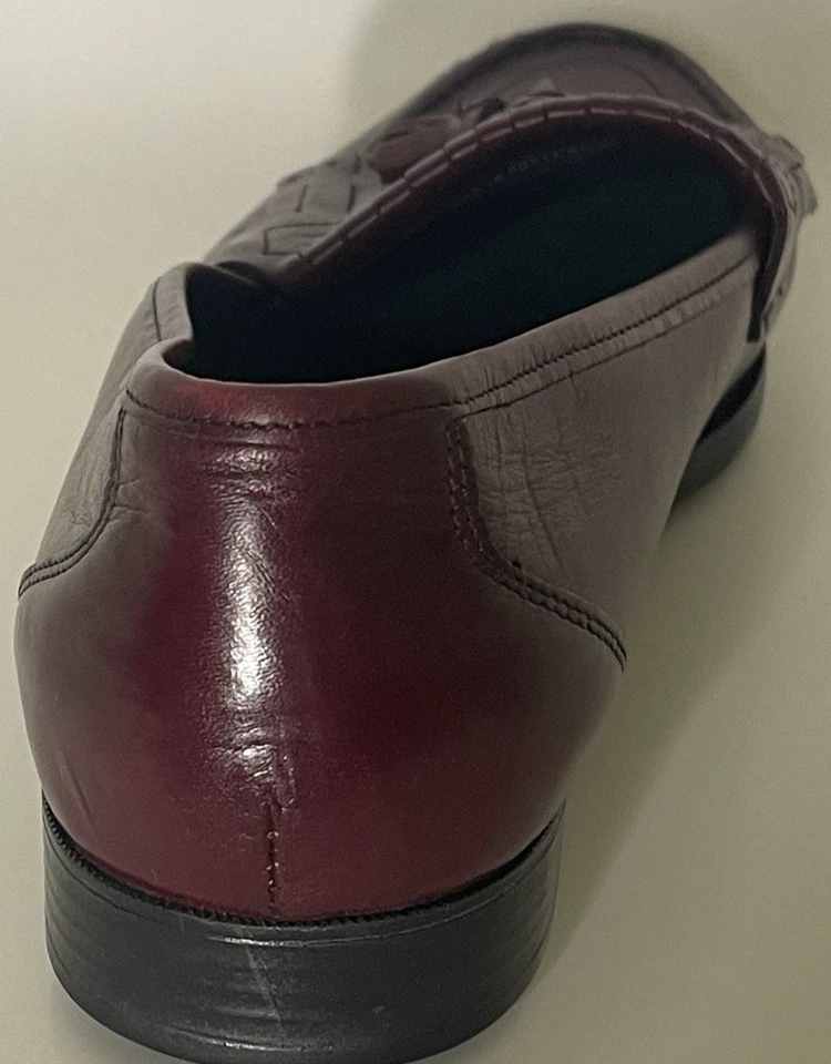 Mocasines de rebote Hush Puppies para hombre talla 11,5 W zapatos de cuero borgoña Foto 4 de 4