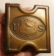 NAVY ZEPPELIN AT LAKEHURST AIR STATION NEW JERSEY BRASS BELT BADGE C-1915.D
