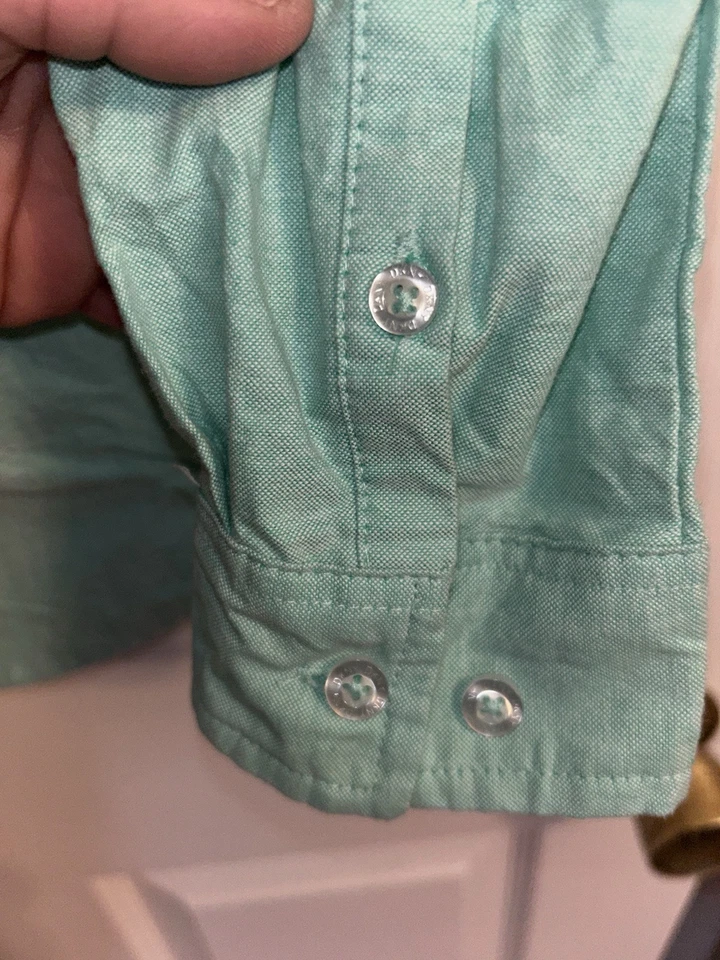 Camisa DKNY de lino verde menta para niños jóvenes L 14/6 Foto 3 de 4