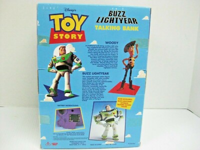 1995 Toy Story Buzz Lightyear Electronic Talking Bank Thinkway