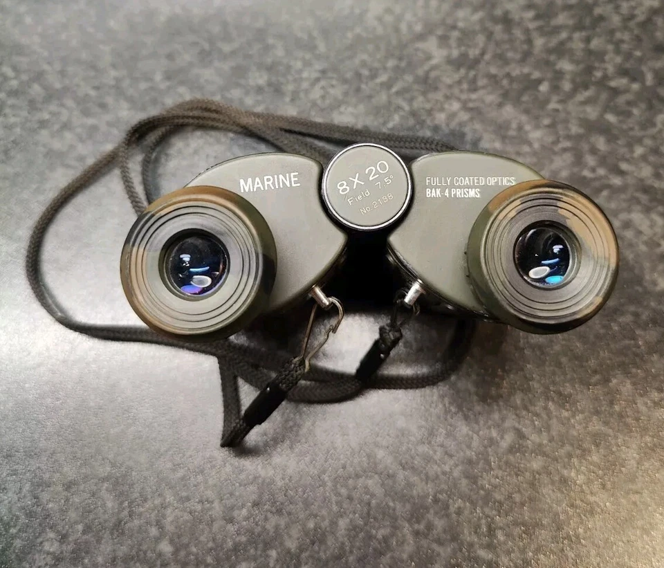 Marine 8x20 Binoculars Bak-4 Prisms Fully Coated Military Gear Green Camo Metal - Image 4 of 4