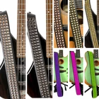 Studded Punk Guitar Strap Steel Pyramid Punk Rock Metal Bass Genuine Leather USA