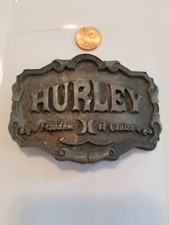 Vintage Hurley Freedom of Choice Belt Buckle Metal