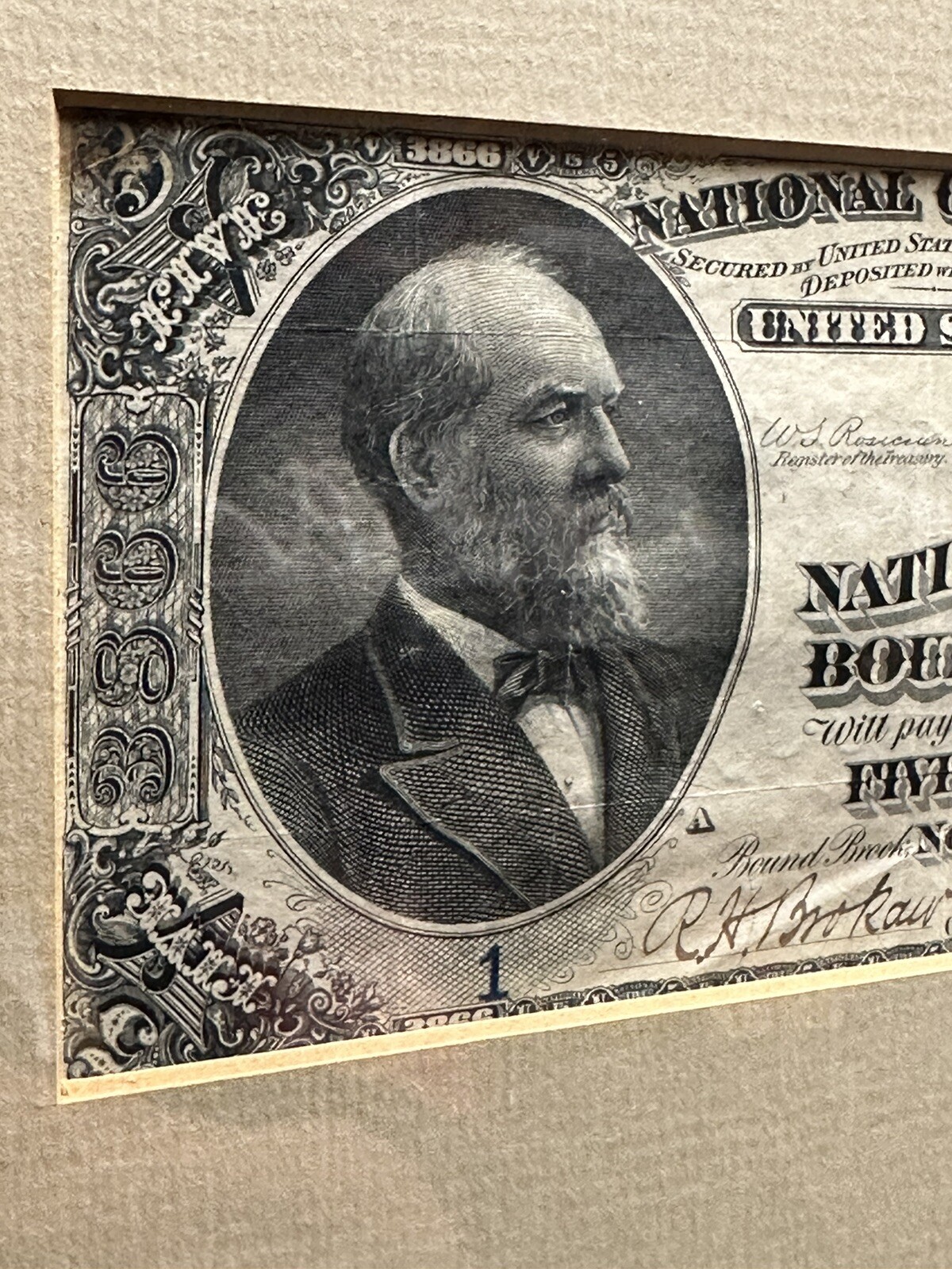 Antique National Currency 1888 First Bank Bound Brook New Jersey 5