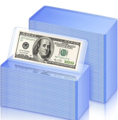 Currency Toploaders Paper Money Holder Storage US Note Bill Dollar (25 Pack)