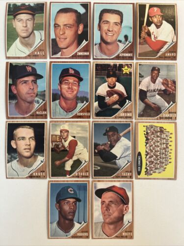 ⚾️1962 Topps 14-CARD LOT, beautiful NM to NM-MT range - Picture 1 of 2