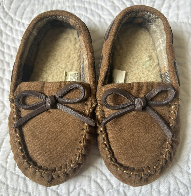 Toddler Suede Dad Loafer Moccasin Slippers Size 7