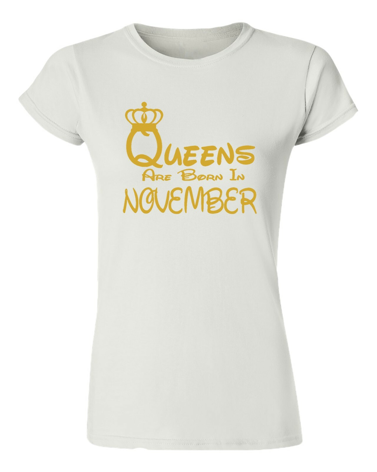 T-shirt Queens Are Born In JUNE - T-shirt Femme Anniversaire Juin, Logo Doré, Marque Gildan