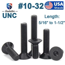#10-32 Flat Head Socket Cap Allen Screws Alloy Steel Countersunk 5/16"~1-1/2" 
