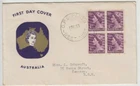Stamp Australia 1d violet QE2 definitive block of 4 Guthrie generic cachet FDC
