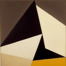 Medium Abstract Painting 2x2 ft. Post-Modernism Geometric Demrin Cubism II NEW