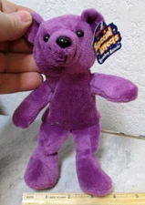 plush kittrich special effects beanbag animal, cute purple bear, 7 inch tall