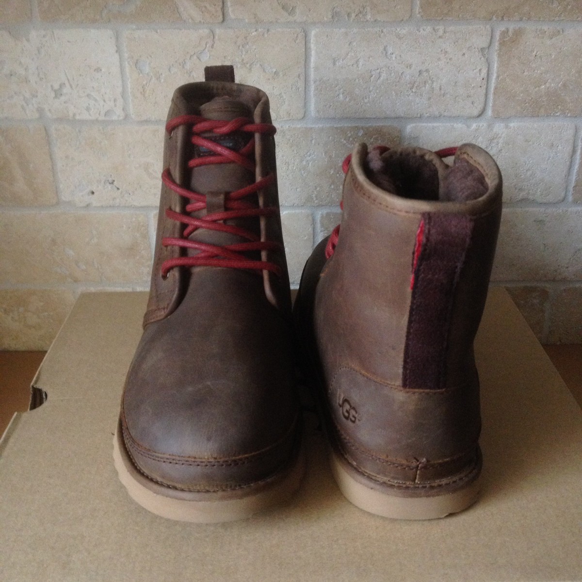 UGG Men’s Size 9.0 Harkley Grizzly Brown Leather Waterproof Shearling Boots UGG Harkland WP Grizzly Boots - Men main image 3