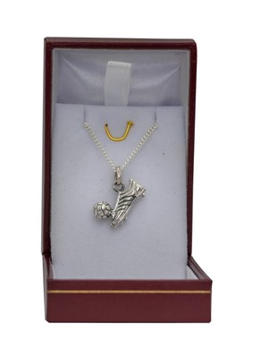 Pendentif Argenté Vintage Années 2000 - Forme Chaussure Et Ballon De Foot - Occasion