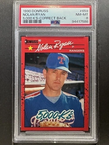 1990 Donruss 5000 K's - Correct Back Nolan Ryan #659 - NM-MT 8 - Hall of Famer
