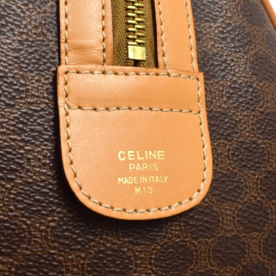 セリーヌ ハンドバッグ M13 CELINE - ☆CELINE ☆M13☆シボレザー☆ショルダーバッグ☆茶 ゴールド