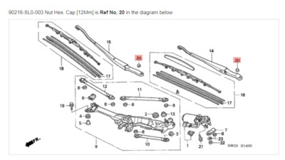 HONDA ACURA GENUINE OEM NSX Nut Hex. Cap [12Mm] ☆ 90216-SL0-003