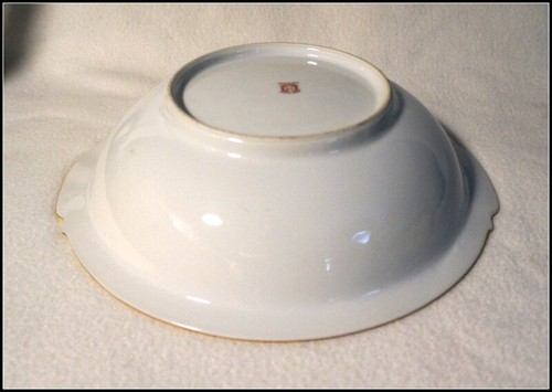 Noritake Art Deco Era Large Luster Two Handle Bowl with Floral Design #C022 - Picture 6 of 9