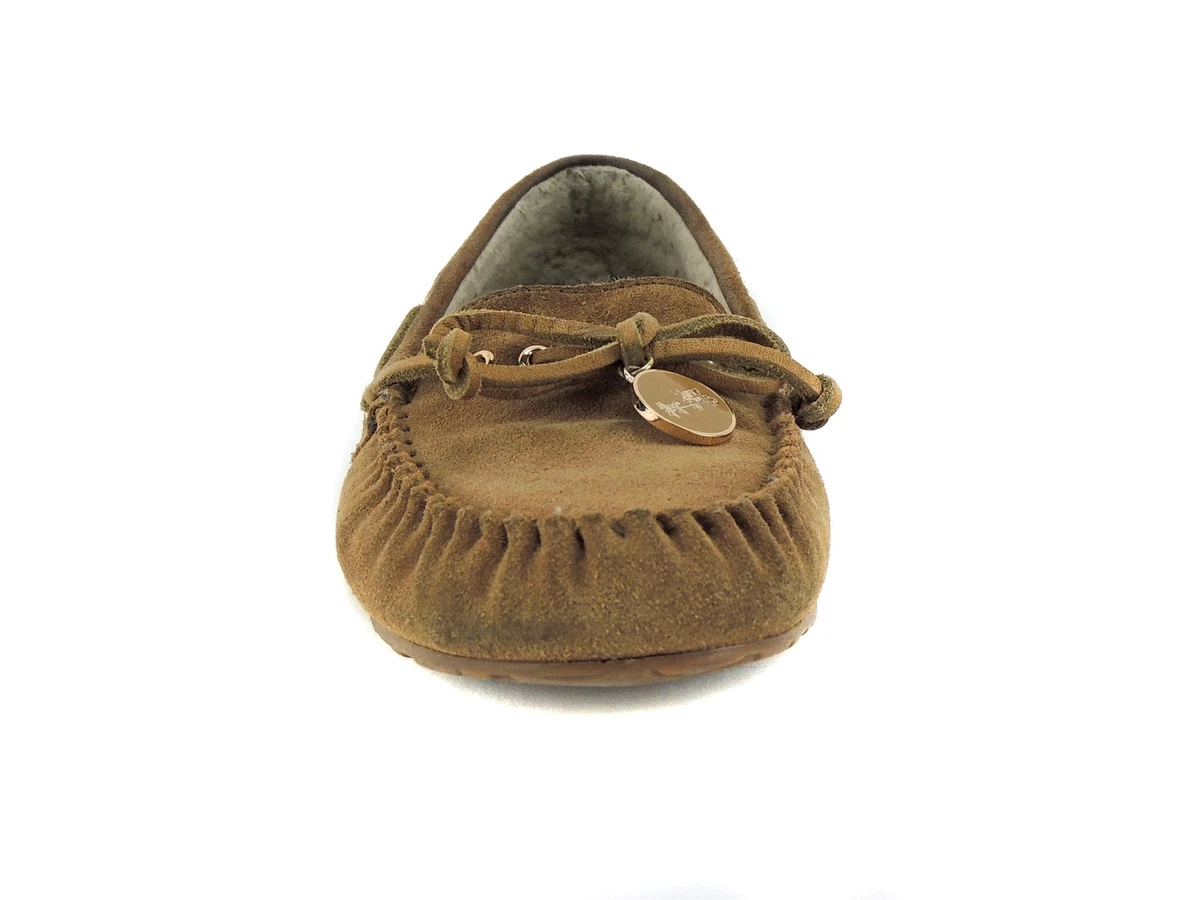 Coach Women s Antonia Loafers DK Camel Natural Suede Curly Shearling 6.5 M