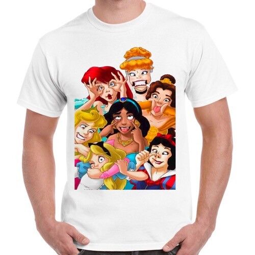 Funny All Characters Princess Retro T Shirt 792 - Afbeelding 1 van 1