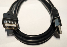 USB 2.0 Extension cable 3Ft. Black USB A male to A Female USB 2.0 extn.24/28