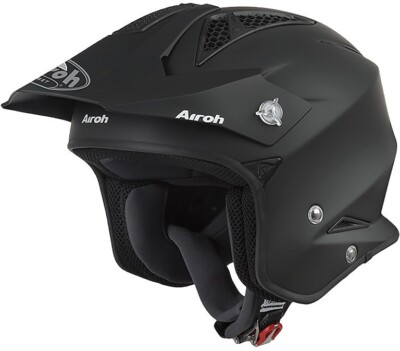 Airoh TRR Trials Helm matt schwarz Urban Jet offenes Gesicht Motorrad Fahrradhelm