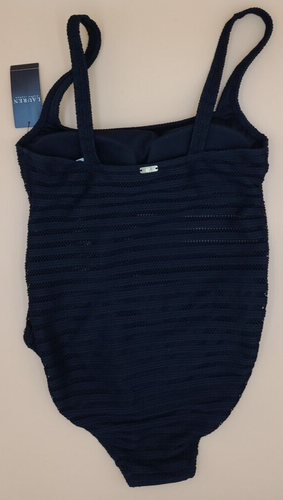 LAUREN Ralph Lauren Ottoman Mesh Square Neck Black One Piece Swimsuit, Sz 8, NWT - Picture 5 of 5