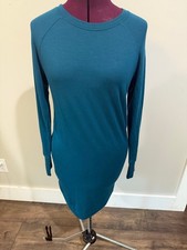 Athleta Mindset Sweatshirt Dress Teal XSmall