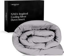 All-Season Duvet Insert Comforter Silver-Treated Breathable Cotton Fabric, Pet