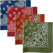 Premium Soft Cotton Bandanas Pack for Men and Women Paisley 22 x 22 inches