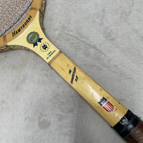 Juego de 2 raquetas de tenis de madera Hawthorne de colección prensa deportiva champ fibra Japón - Imagen 14 de 24