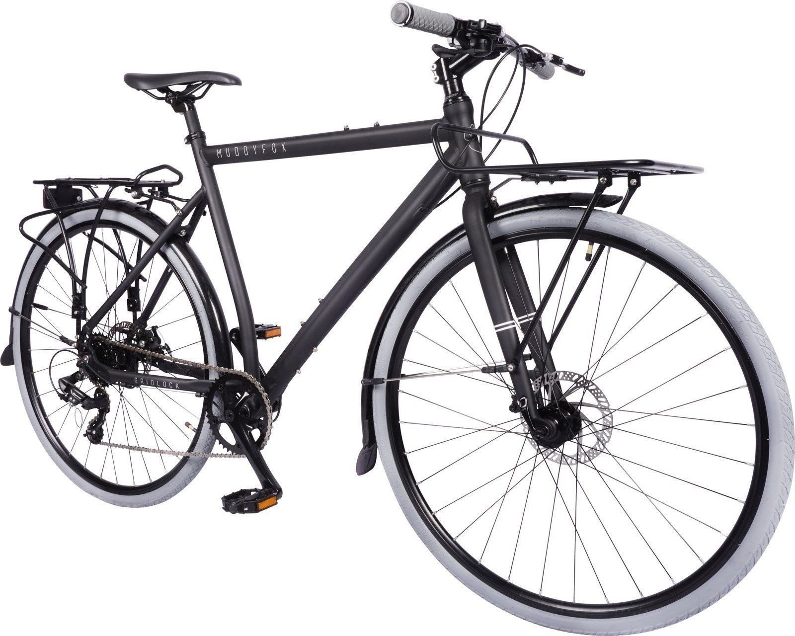 Muddy Fox Gridlock Equipped Urban Bike, 700c, Black, Medium-Large