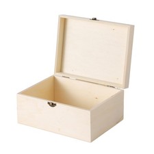 2 Pack Large Unfinished Wooden Box with Locking Clasp - 9.2x6.9x4.5 in-8.2X5....
