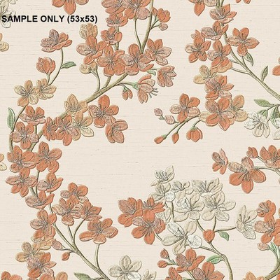 ** MUSTER Design ID Beige Orange Blumen Floral Print Tapete