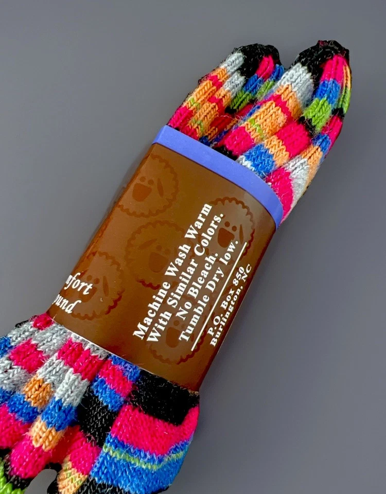 2 PARES Calcetines Redondos Wise Blend Damas Lana Merino Coloridos Rayas Cojín Completo Foto 3 de 3