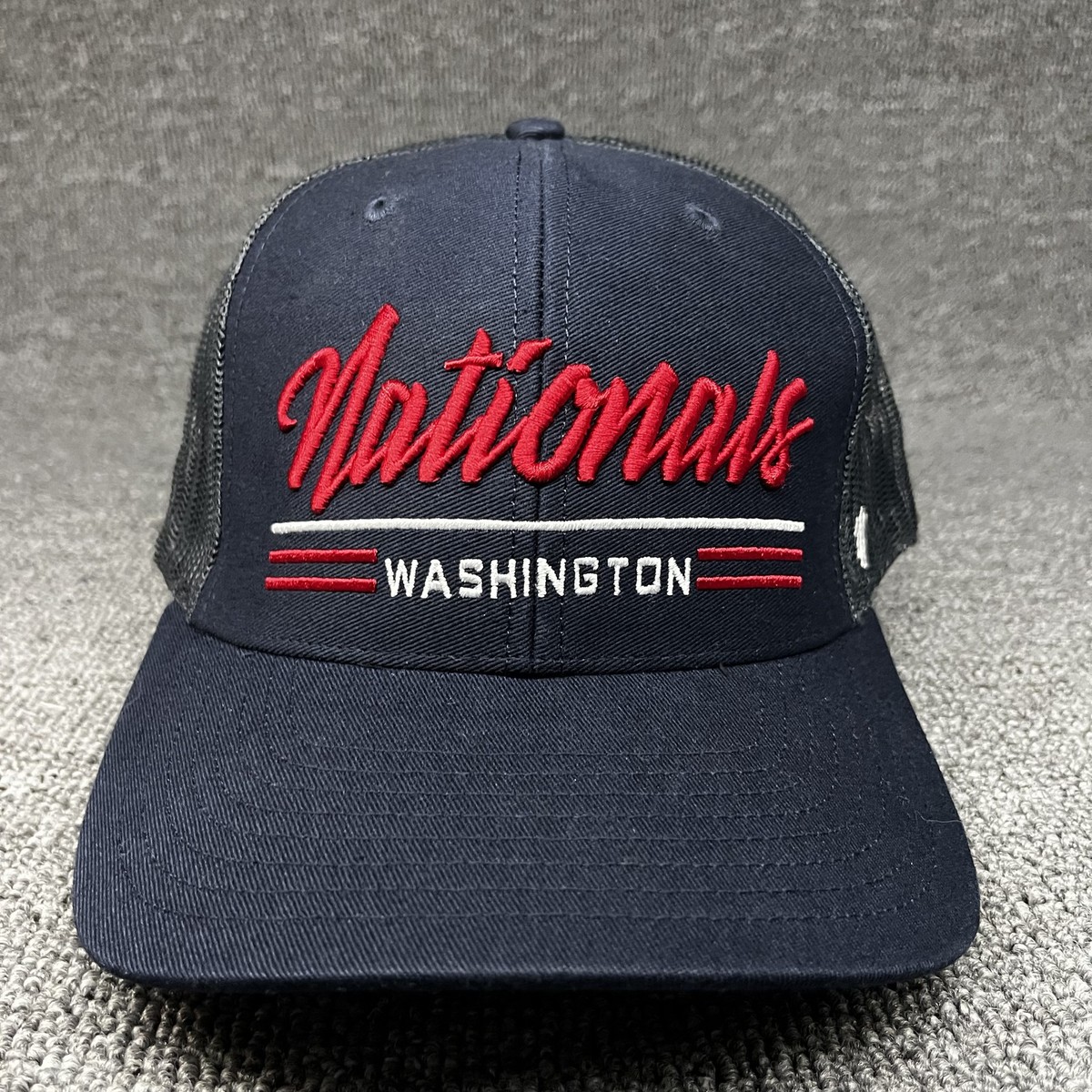 '47 Washington Nationals MLB Trucker Snapback Hat Navy Red Mesh Adjustable