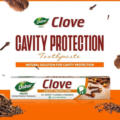 Dabur Clove Toothpaste 200g | No Fluoride | Cavity Protection | Paraben Free.