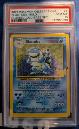 Pokémon TCG Blastoise Celebrations Classic Collection #2 PSA 10