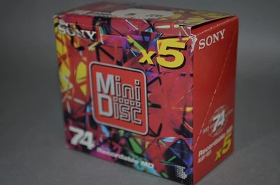 5x Sony MiniDisc in confezione / 74 MD / rosso rubino / nuovo sigillato Giappone